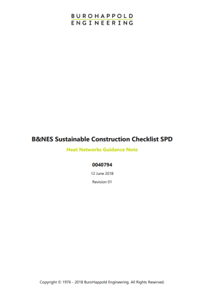 Sustainable Construction Checklist SPD: Heat Networks Guidance Note 