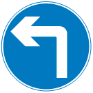 Open a large version of this image Image of mandatory left turn sign
