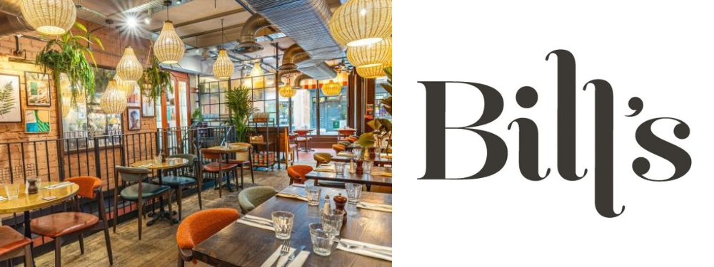 Image of Bill's interior plus Bill's logo