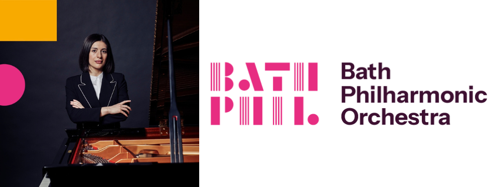 A photo of Mariam Batsashvili and an image of the Bath Phil logo