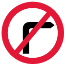 Open a large version of this image Image of a banned right turn sign