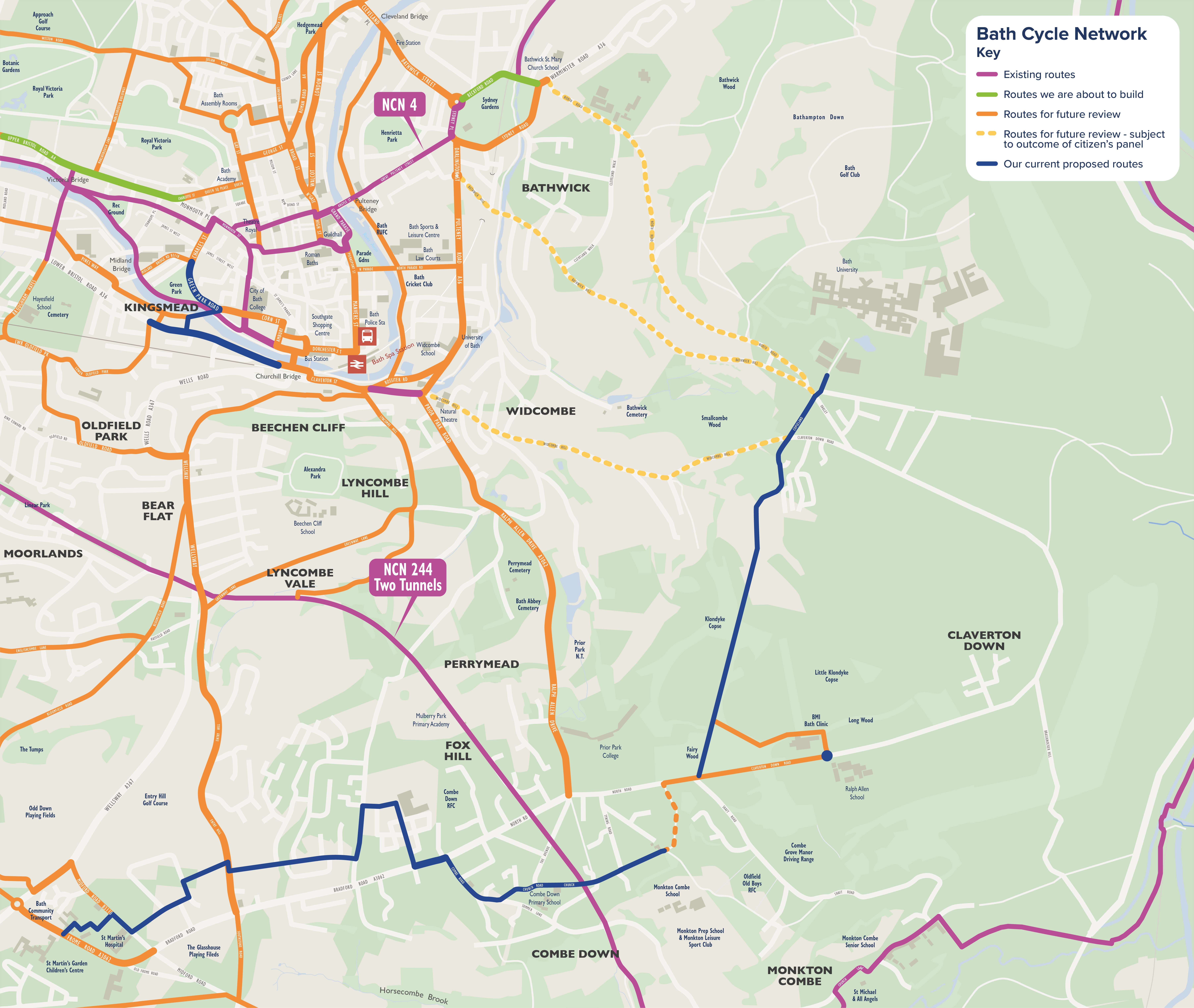 Open a large version of this image Overview map of the proposed improvements to contribute to Scholar's Way.