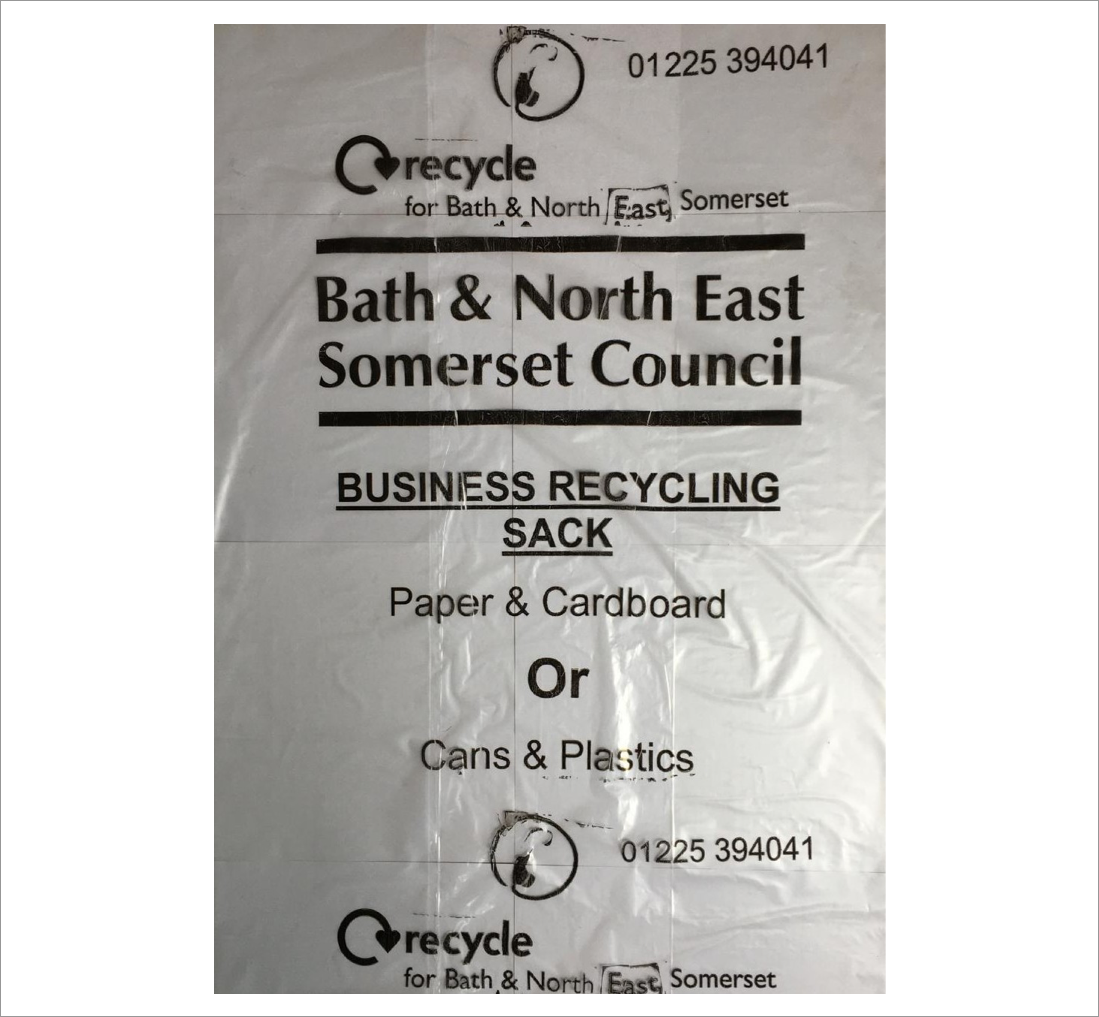 Clear business waste recycling sack