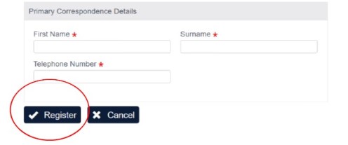 Register button