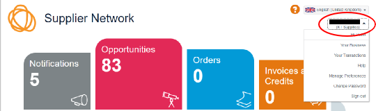 Supplier network screen