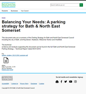 Web page with some explanatory text and a link to a pdf of a policy