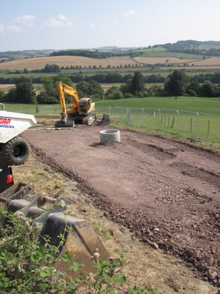 temporary haul road being constructed