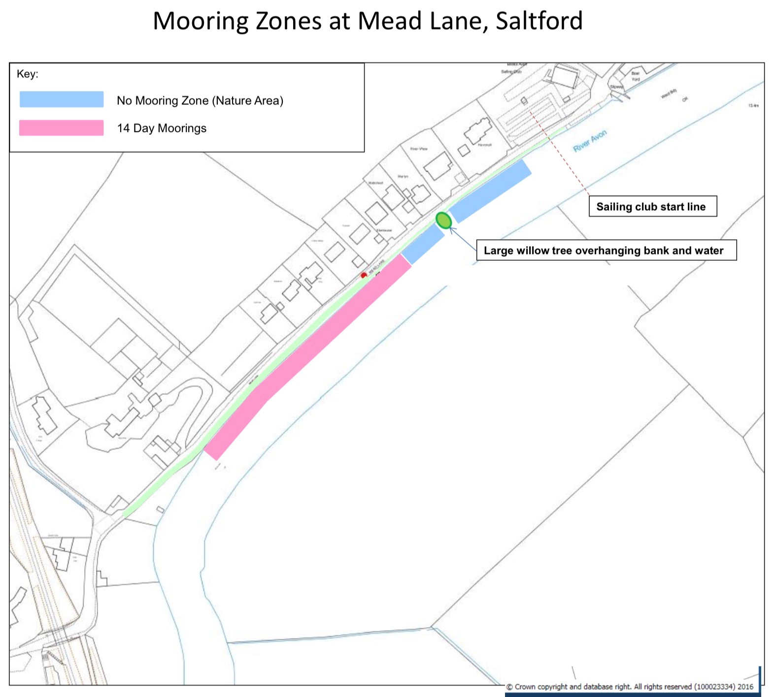 Mead Lane mooring zones diagram/map