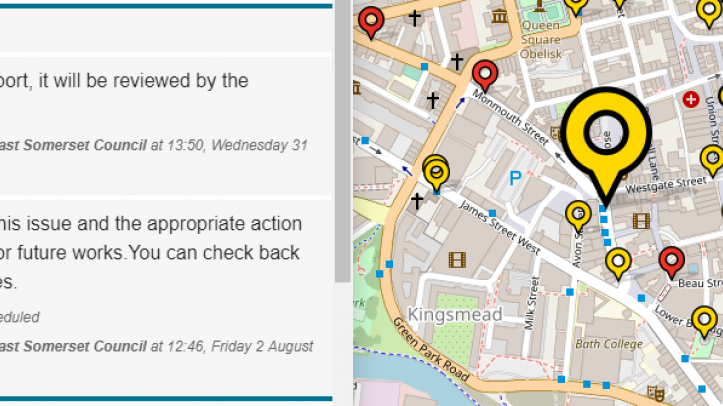 An example of updates currently provided through Fix My Street