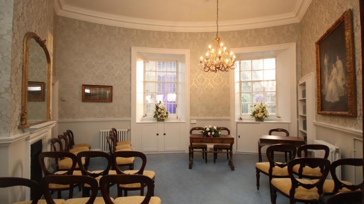 Abbey View room at the Guildhall with chairs