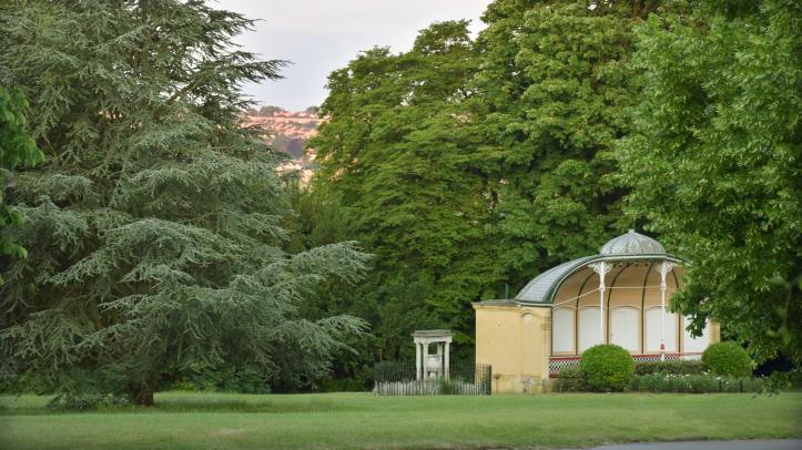 Royal Victoria Park Bandstand with views of Bath beyond