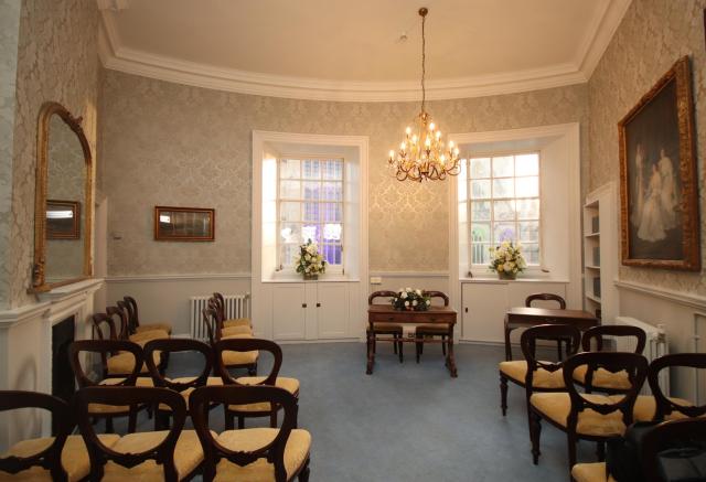 Abbey View room at the Guildhall with chairs