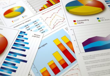 Picture showing bar charts and pie charts