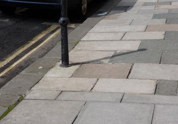A slabbed footway