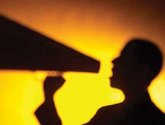 A person with a megaphone