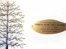 Remembrance tree and sample leaf