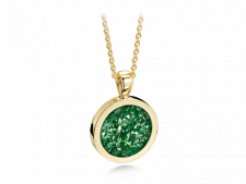 gold and green round pendant