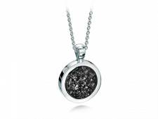 white gold and black round pendant