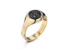 gold and black signet ring