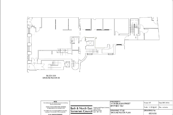 Ground floor plan of 44-45 Milsom Street