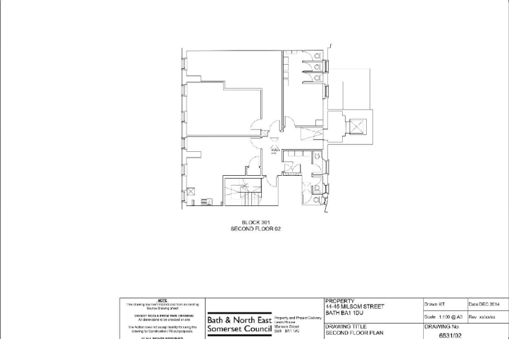 Second floor plan of 44-45 Milsom Street