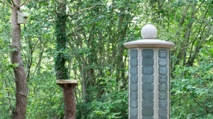 memorial tower in the glade at Haycombe