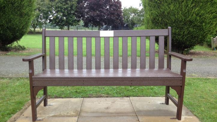 Eco bench with plaque