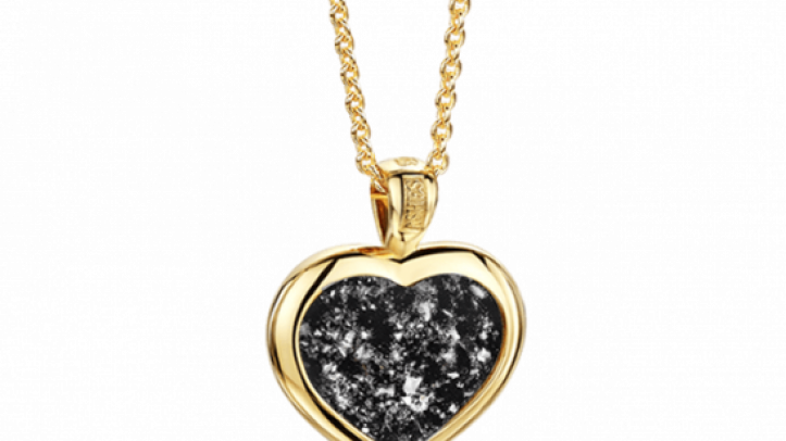 gold and black heart pendant