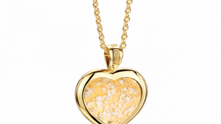 gold and clear heart pendant