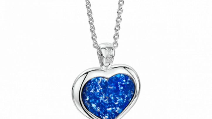 silver and blue heart pendant