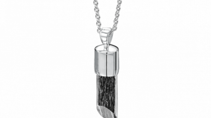 silver and black long pendant