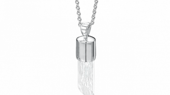 silver and clear long pendant