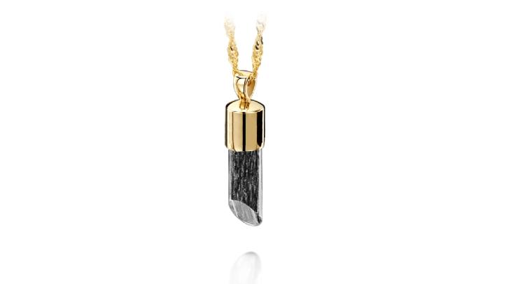 gold and black long pendant
