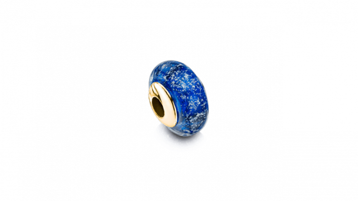 gold and blue charm bead