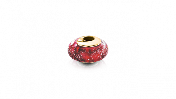 gold and ruby charm bead