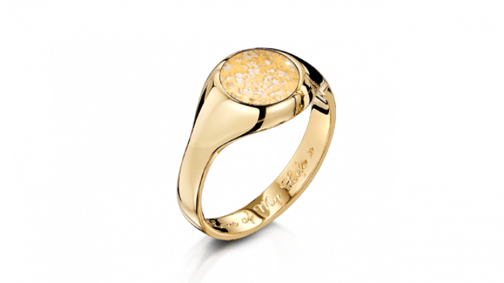gold and clear signet ring