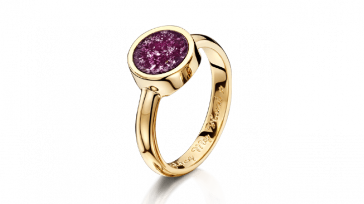 gold and purple tribute ring