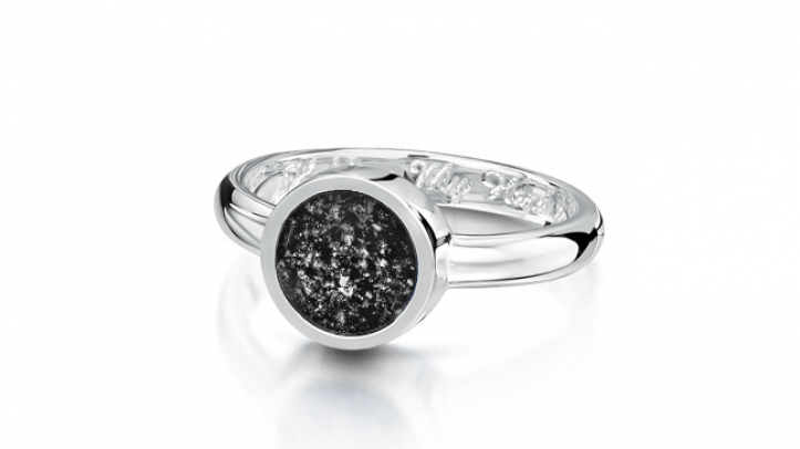 silver and black tribute ring