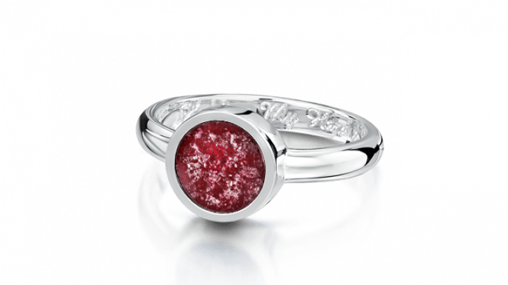silver and ruby tribute ring